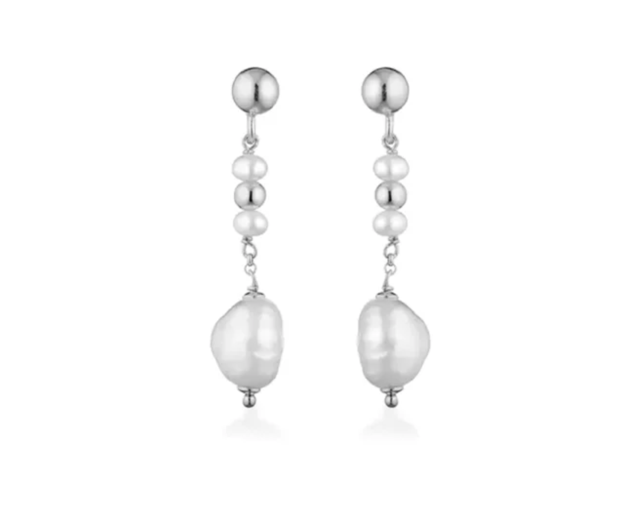 55846 Orecchini Le Lune Glamour argento e perle - immagine 1