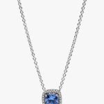 Collana Pandora Punto Luce Quadrato Blu