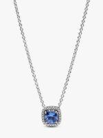 Collana Pandora Punto Luce Quadrato Blu