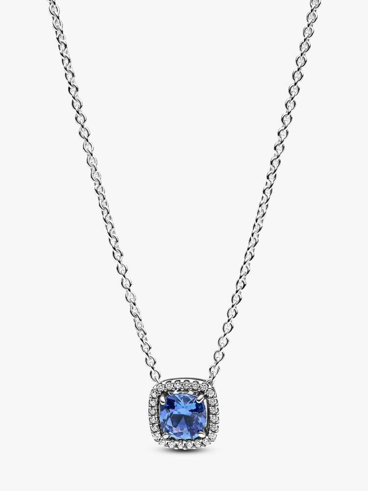 56251 Collana Pandora Punto Luce Quadrato Blu - immagine 1