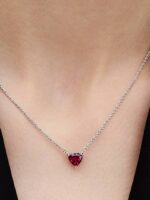 Collana Pandora Cuore Rosso Argento - immagine 2