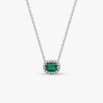 Collana Pandora Collana Punto Luce Rettangolo Verde