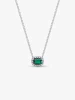 Collana Pandora Collana Punto Luce Rettangolo Verde