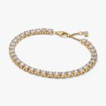 Bracciale Pandora Tennis Con Pietre Grandi Dorato