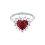 Anello Demetra Rubino Cuore Diamanti